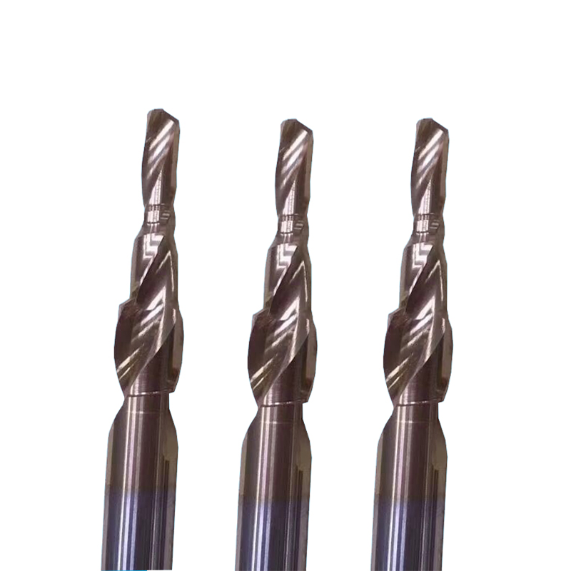 Coated tungsten steel stepped spiral drill